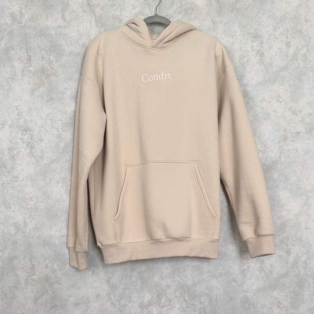 Comfrt Beige Men's Hoodie - Casual Pullover Sweatshirt